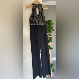 Francesca’s Black Lace Eyelet Jumpsuit